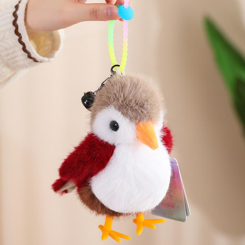 

Имитация птицы брелок подвеска лазоревка колокольчик детская подвеска на школьный рюкзак цивилизованный попугай плюшевая подвеска 15cm тёмно-рыжий
