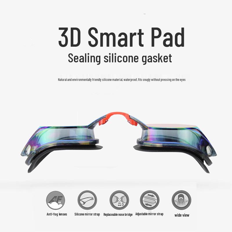 Silicone Small Frame Electroplated Waterproof Anti-Fog Swimming Goggles for Pool Competitions and Training