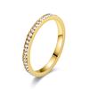 2025 2mm Iced Out Cubic Zirconia Ring Female Gold copper Color Stainless Steel Wedding Rings for Women Fashion Zircon Gift