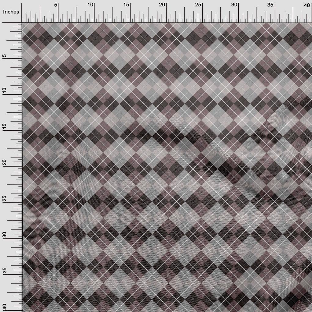 oneOone Cotton Flex Bright Red Fabric Argyle Check Dress Material Fabric Print Fabric By The Yard 40 Inches