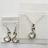 Cigno di cristallo Ciondolo charm amante moda Set di gioielli regalo di compleanno presente Collana Orecchino charm di qualità ragazza appuntamento