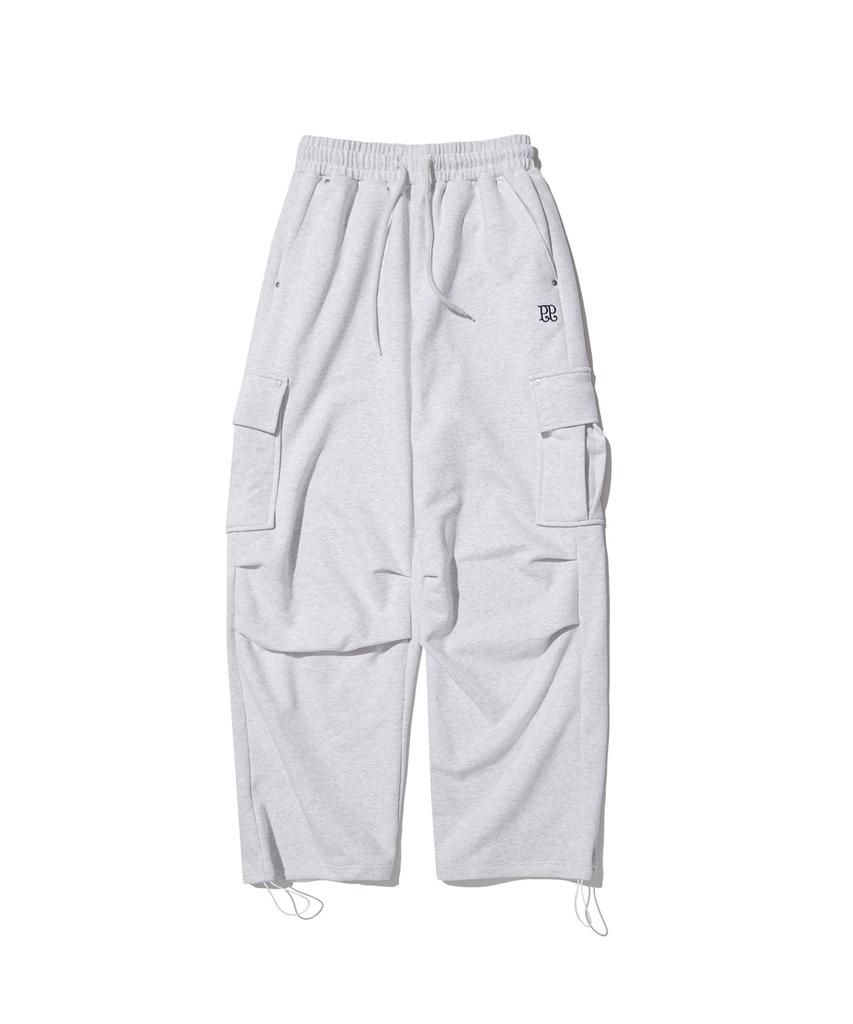PIPPET Wide Cargo Sweat Pants (Melange Gray)