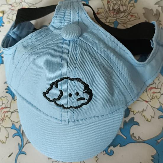 Pet Baseball Cap Breathable Dog Wide Brim Hat Adjustable Sun Protection Cap with Ear Holes for Small Dogs Summer Outdoor Walks