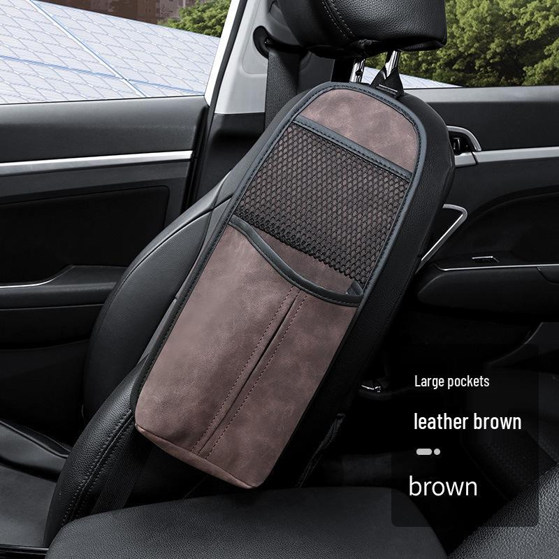 Large Car Seat Storage Bag with Tissue Box and Cup Holder