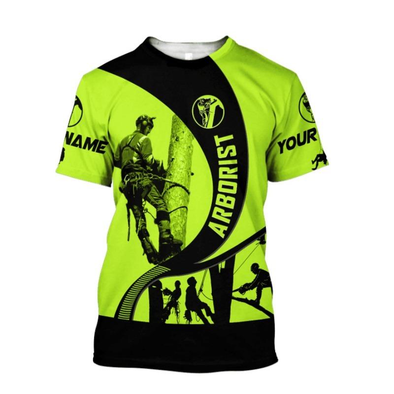 Maglietta con Fantasia Cool Arboricoltore Uomo Nome Personalizzato Stampa 3D T-Shirt Moda Estiva Girocollo Street Oversize Manica Corta