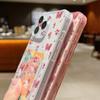 For iPhone 16 Pro Max 16E 15 14 Pro 13 12 11 Cover Bowknot Floral Print Clear Card Slot Soft Silicone Lens Protection Shockproof Slim Phone Case