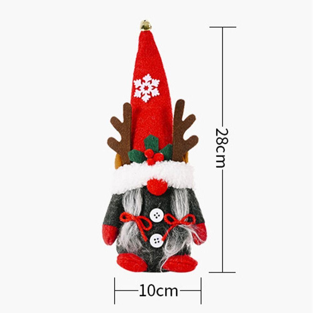 Cloth Christmas Plush Doll Cartoon Handmade Deer Antlers Dwarf Ornament Exquisite Creative Faceless Doll Photo Props