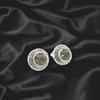 Green Amethyst Gemstone 925 Sterling Silver Jewelry Handmade Studs 0.5" For Gift EE-128-9