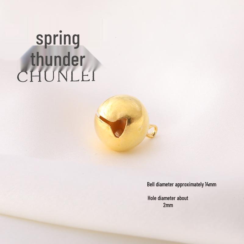 Golden Bell Jewelry & Keychain Charm - Christmas Pendant & Pet Bell Accessory