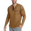 Men's Casual Solid Color Buckle Quick Dry Shoulder  Long Sleeved