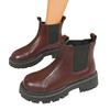 Women's Leather Boots with Heel and Round Toe for Winter