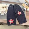Boys' Star Patch Plus Velvet Jeans - Thickened Winter 2025 Collection