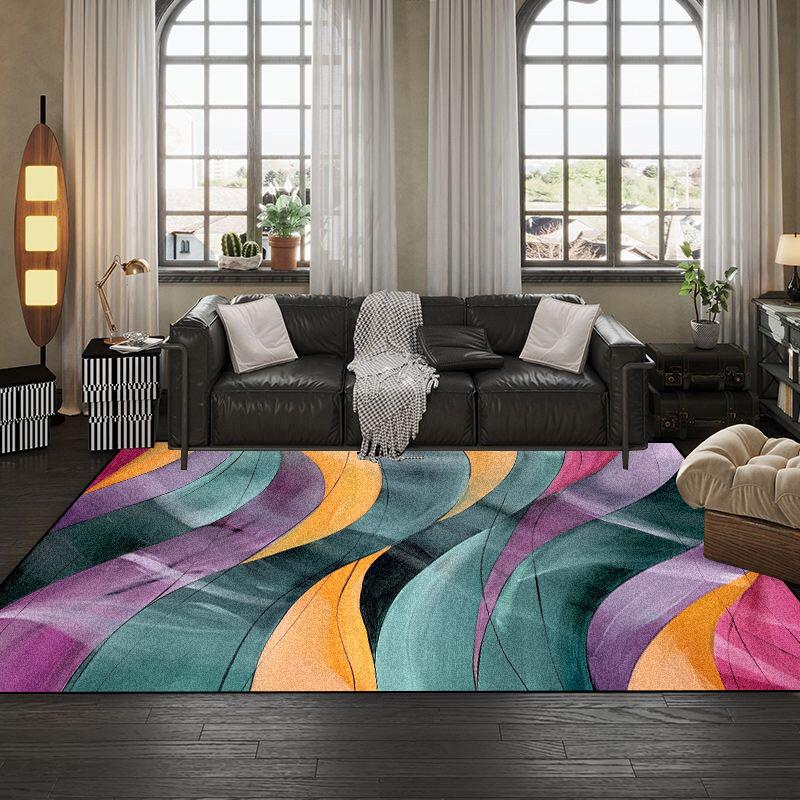European Abstract Geometry Living Room Large Carpet Bedroom Non-slip Sofa Soft Rugs 140x200 Washable Leisure Balcony Foot Mats