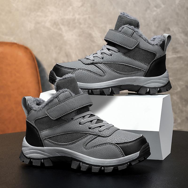 Zimní chlapecké plus sametové teplé venkovní turistické boty bavlněné boty turistické bavlněné boty sněhule