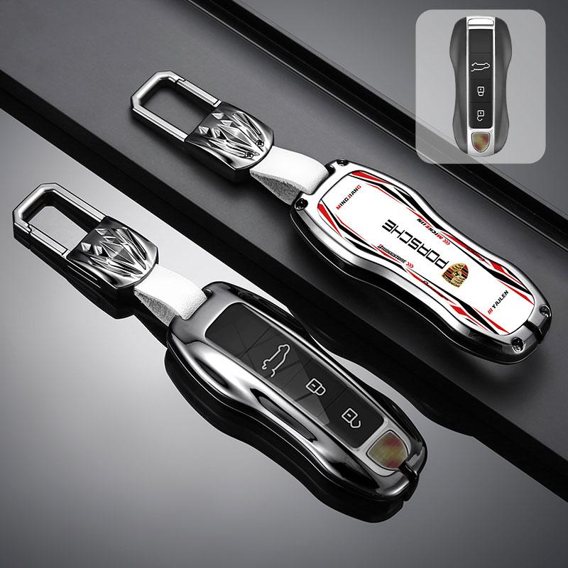 Coque de protection pour clé de voiture en alliage de zinc pour Porsche Panamera Spyder Carrera Macan Boxster Cayman Cayenne 911 718 981 991 Accessoires