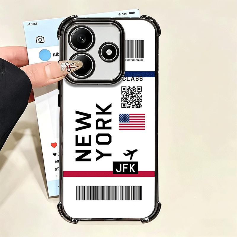 Travel Air Ticket Label Soft Phone Case For Xiaomi Poco X7 X8 Pro Max X6 X5 X3 F8 Ultra F7 M8 M7 M5S Redmi 15C 15A 15 14C 13C 12