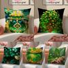 Irische Traditionelle Feiertagskunst St. Patrick's Day Kissenbezug Kissenhülle Kurzer Plüsch Versteckter Reißverschluss Raum Sofa Kissenbezug