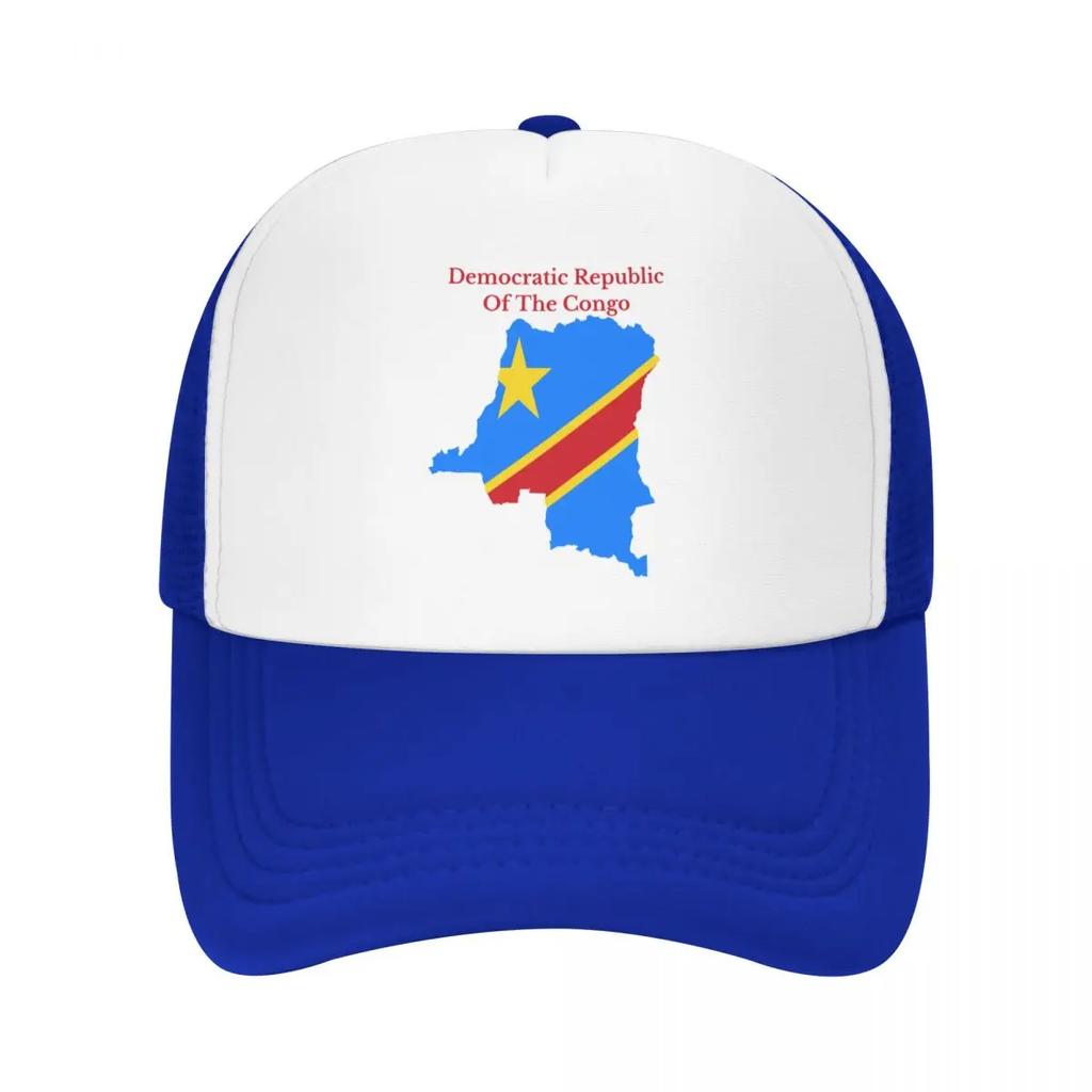 Custom Democratic Republic Of The Congo Flag Map Trucker Hat for Unisex Women Adjustable Adult Baseball Cap Hip Hop Dad Hat