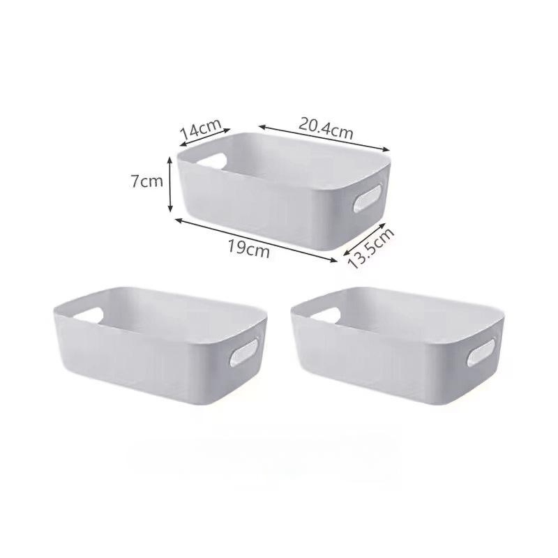 Three Desktop Storage Boxes Sundries Toys Cosmetics Organizer Box Storage Basket Snacks Household Kitchen Storage Box