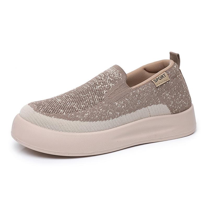 Spring and Autumn Color Matching Versatile Comfortable Cloth Shoes for Women, Lightweight Casual Shoes, Fashionable Slip-on Shoes for Women