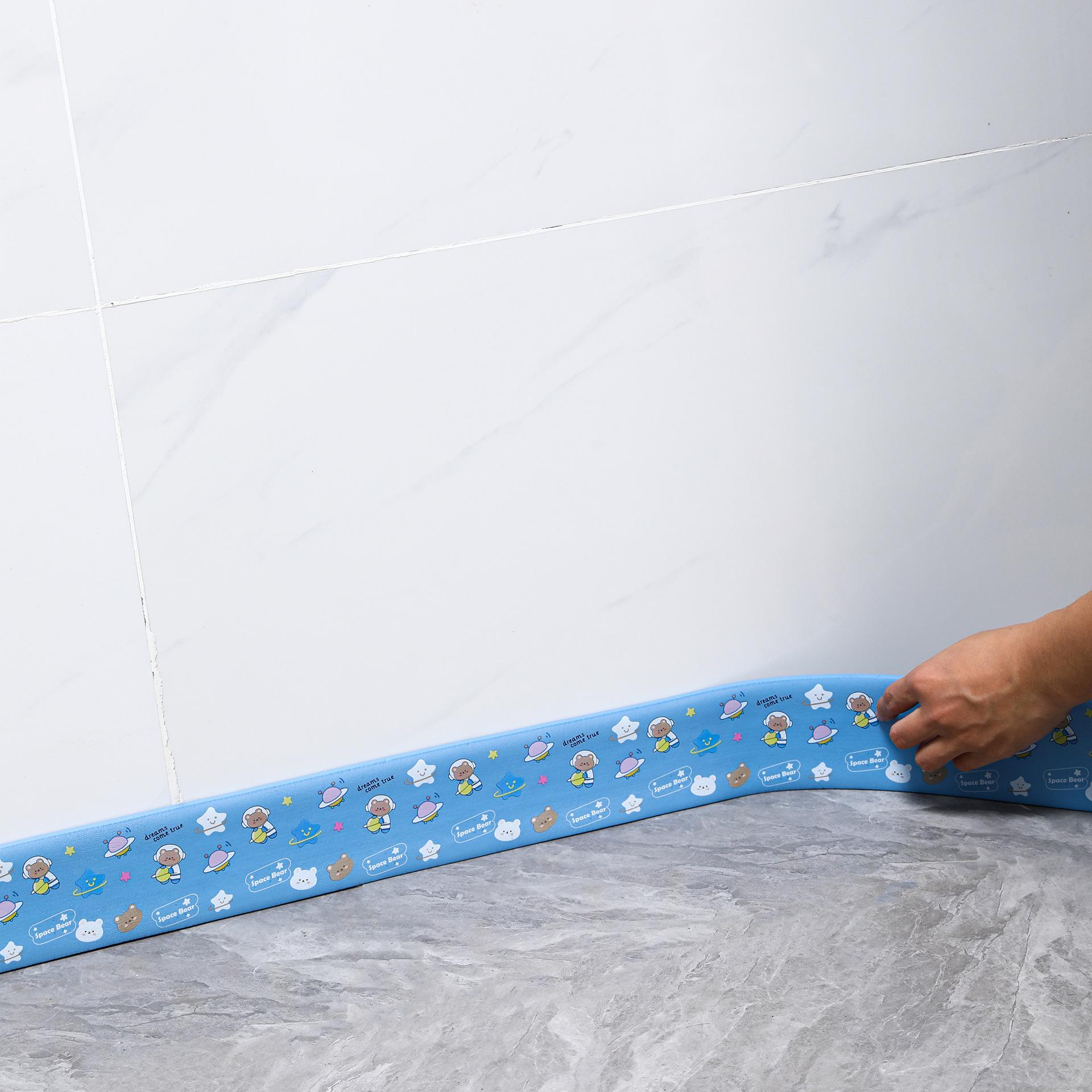 

2M водонепроницаемый корпус самоклеящийся плинтус линия 3D настенная наклейка утолщенная антистолкновительная декоративная линия детский уголок 2m синий