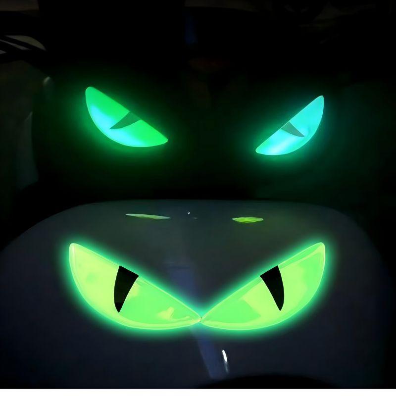 3D Luminous Vinyl Motorcycle Reflective Sticker Cute Eyes Scooter Windshield Decal Accessories For BMW Honda Yamaha Suzuki Vesp