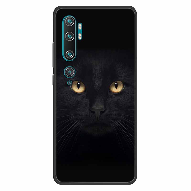 For Xiaomi Mi Note 10 Case Silicone Soft Owl Lion TPU Fashion Back Cover For Xiaomi Mi Note10 Cases Protective Printed Covers