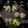 Mermaid Bubbles, Butterfly Gemstone Pearl Earrings, Tahiti, Deep Sea Beads, Bow Zircon Earrings.
