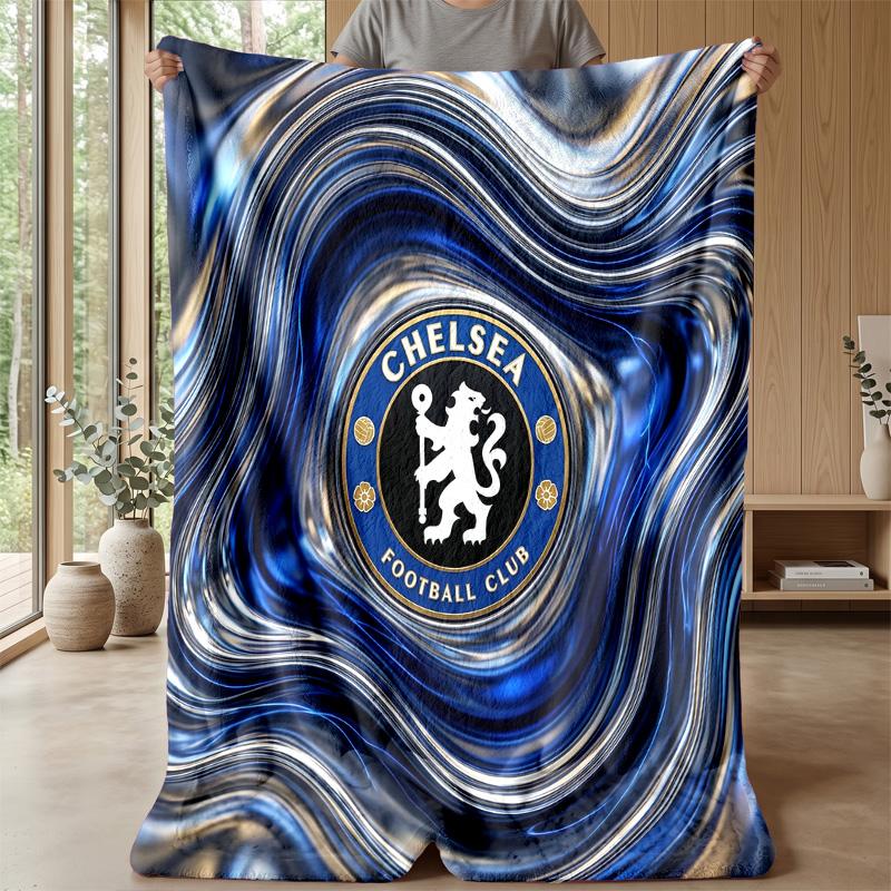 Chelsea FC Theme blanket Soft Flannel Blanket Plush Throw Blanket Cozy Sofa Bed Blanket for Home Decor