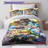 Adventure Game  Pattern Bedding Quilt Set Quilt Cover Pillowcase Home Decoration Birthday Gift (1 * Duvet Cover + 2 * Pillowcase, Without Core)