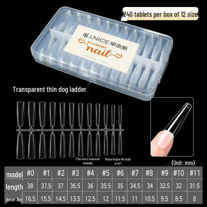 Ultra-Thin Frosted Nail Stickers Set: Full & Half Stickers, Traceless, Super Long, T-Shaped, No Grinding Needed