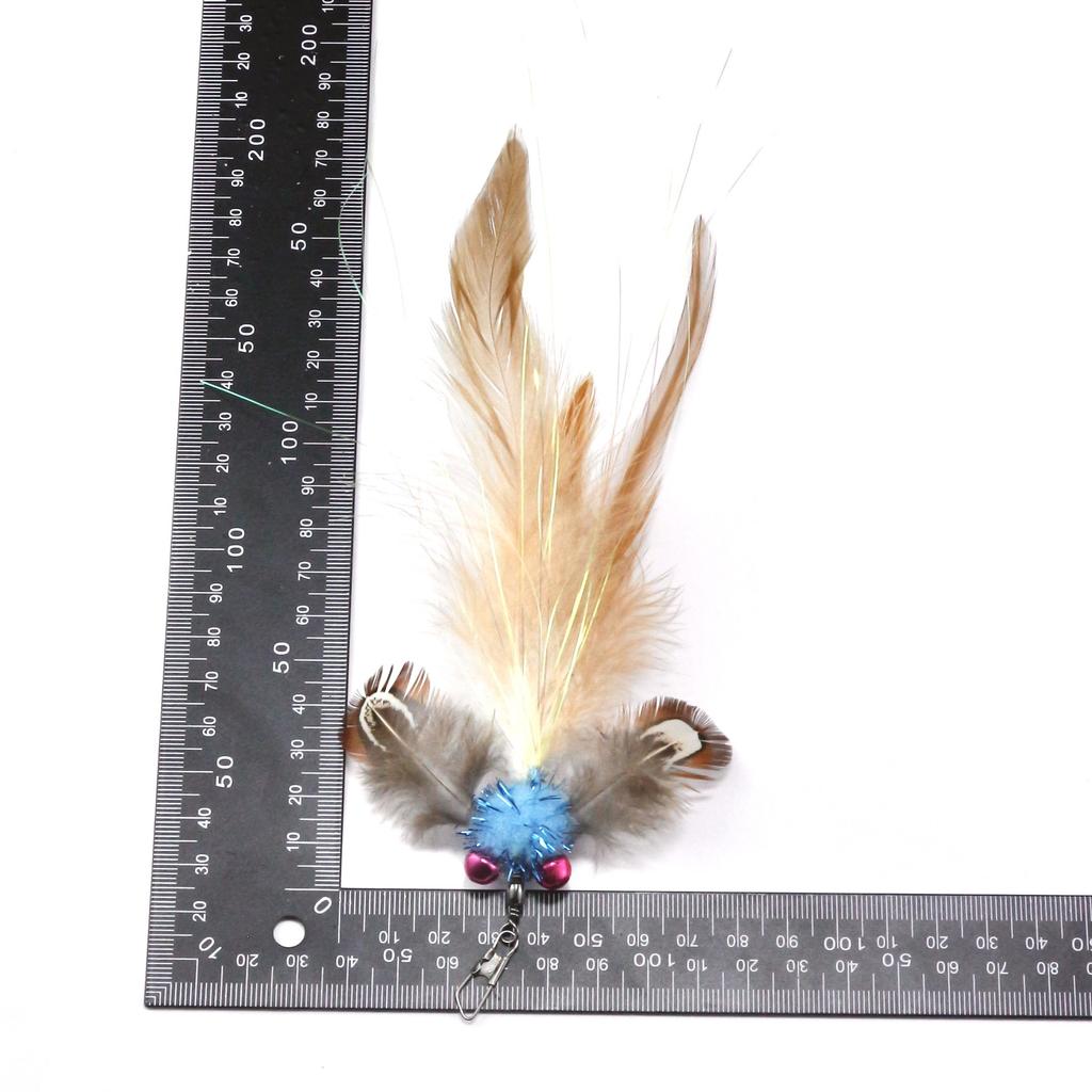 Cat Toy Wand Refill Heads 3PCS Goldfish Feather Teaser Stick Attachments Creative Interactive Replacement Parts for Kitten Play