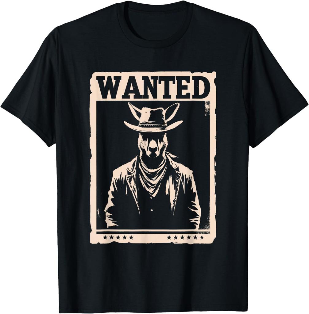 Wanted Kangaroo - Funny Wanted Cowboy Kangaroo T-Shirt