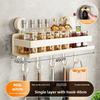 Carbon Steel Wall Mounted Foldable Spice Rack With Strong Suction Cups For Kitchen Storage