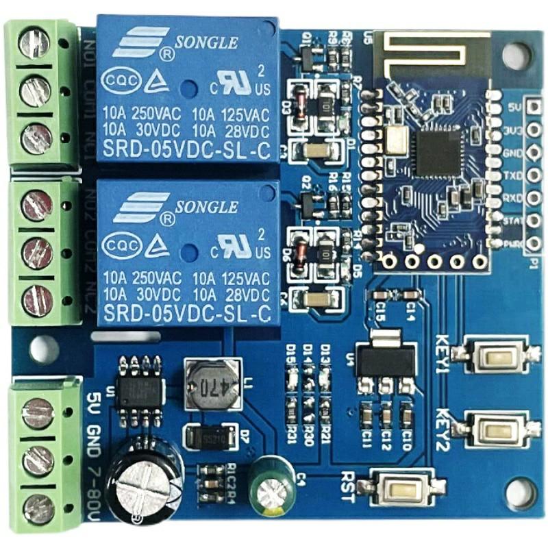 2-Channel Bluetooth 5.0 Relay BLE Bluetooth Mesh Networking Phone APP Remote Switch