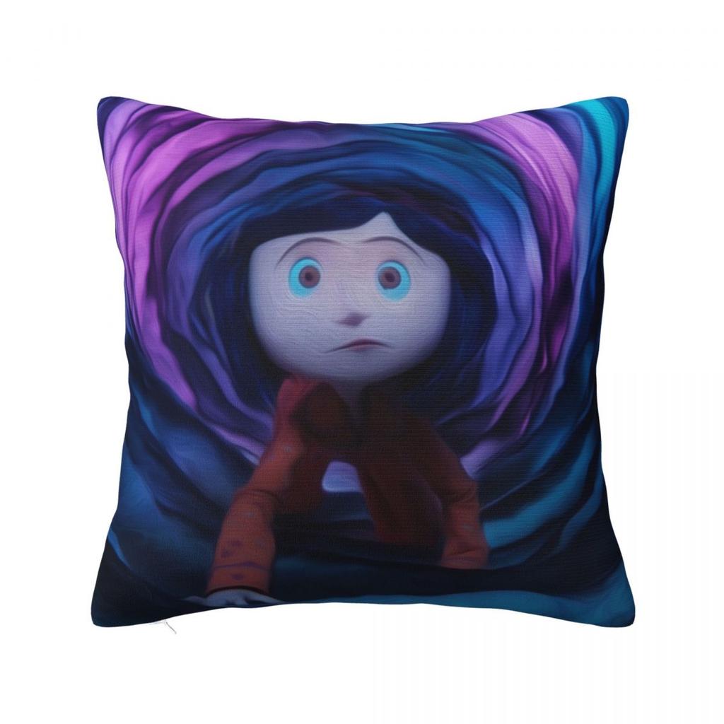 Coraline Tim Burton Pillow Case the Secret Door Fantasy Cushion Cover Custom Zipper Decor Pillowcase for Sofa 18