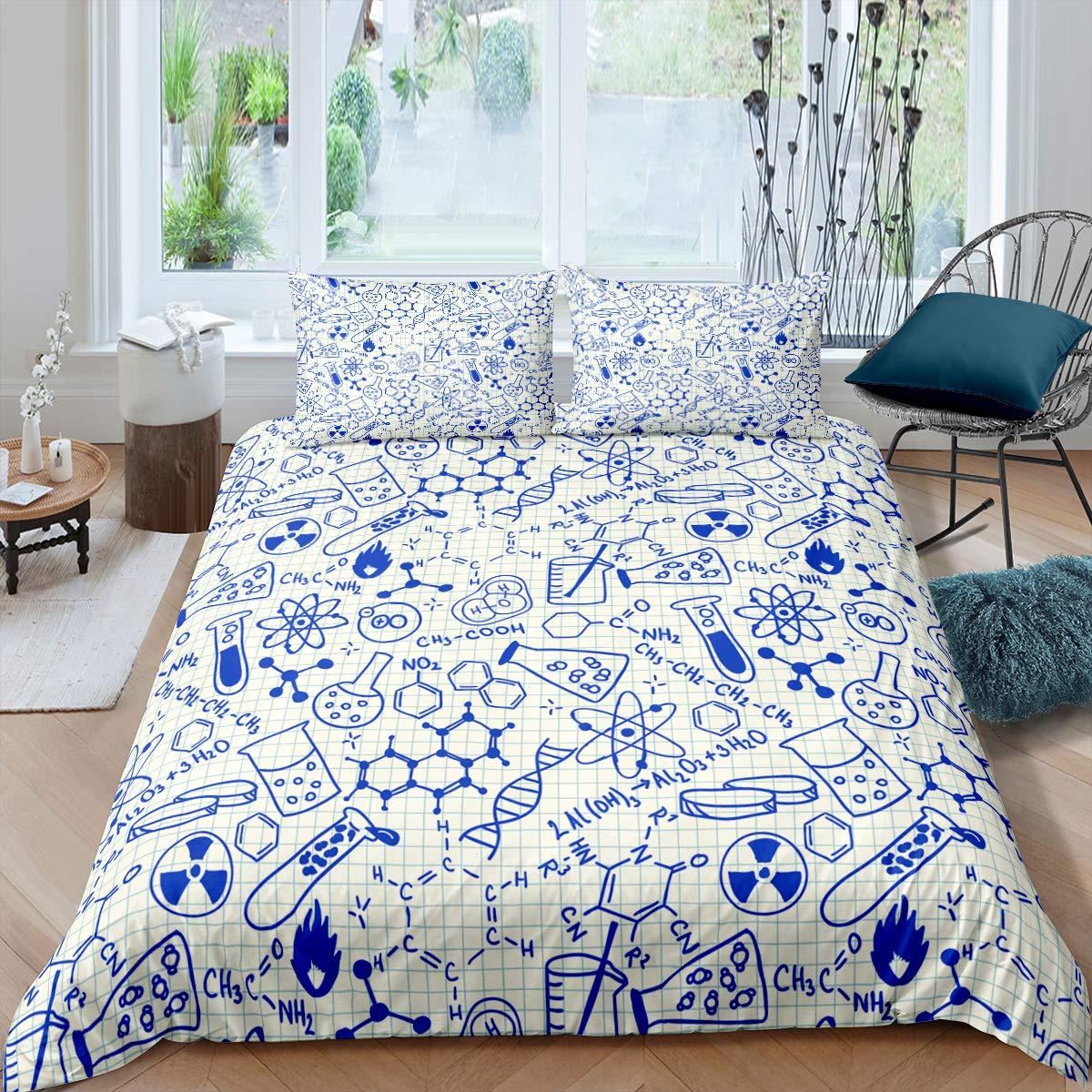 

Kids Duvet Cover For Wanna Be Scientists Queen Size Quilt Covers Lightweight Down Room Decor 2 Pillowcase 1 Duvet Cover No Quilt EU Single(135x200cm)