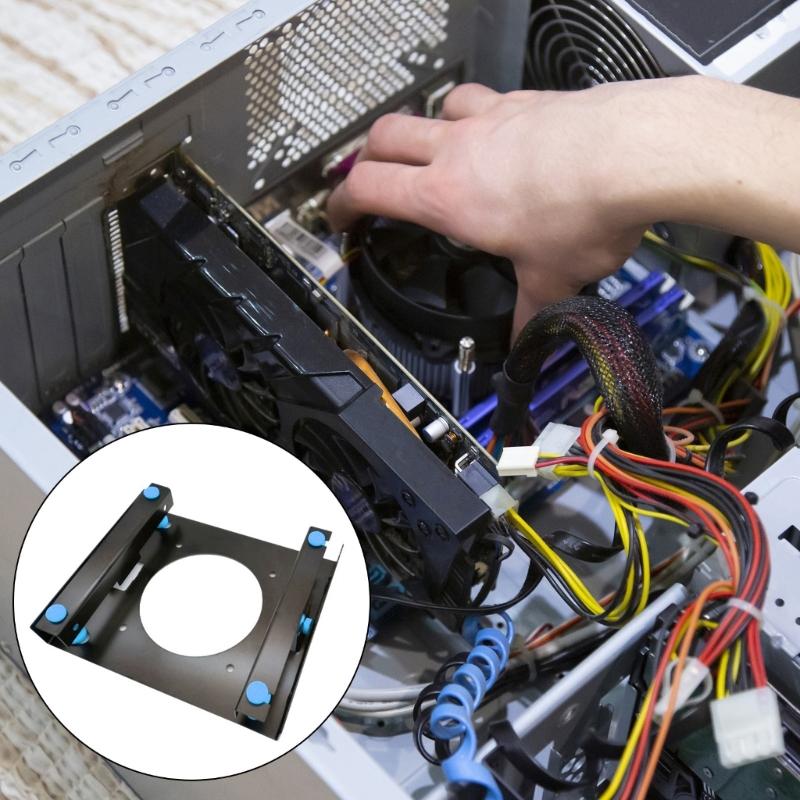 Metall & Gummi 3,5-Zoll Festplatten-Montagehalterung für 3,5 Festplatte zur 5,25-Zoll Schacht-Installation Stoßfest & Geräuschreduzierend