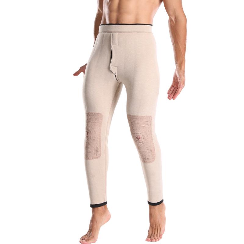 Men's Thick Fleece-Lined Wool-Cotton Cashmere Slimming Pants - Extra Warm Winter Knee Pads