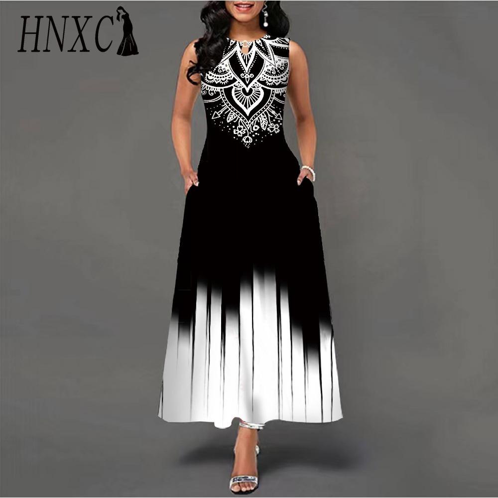 

HNXC 48 цветов Новое женское свободное винтажное платье с оборками и цветочным принтом Платье Befree Майки для большой летней вечеринки Элегантные платья макси XXXXXL