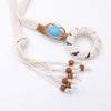 Self Tie Waist Belt for Women Ethnic Style Braided Dress Belt with Fringes&Beads