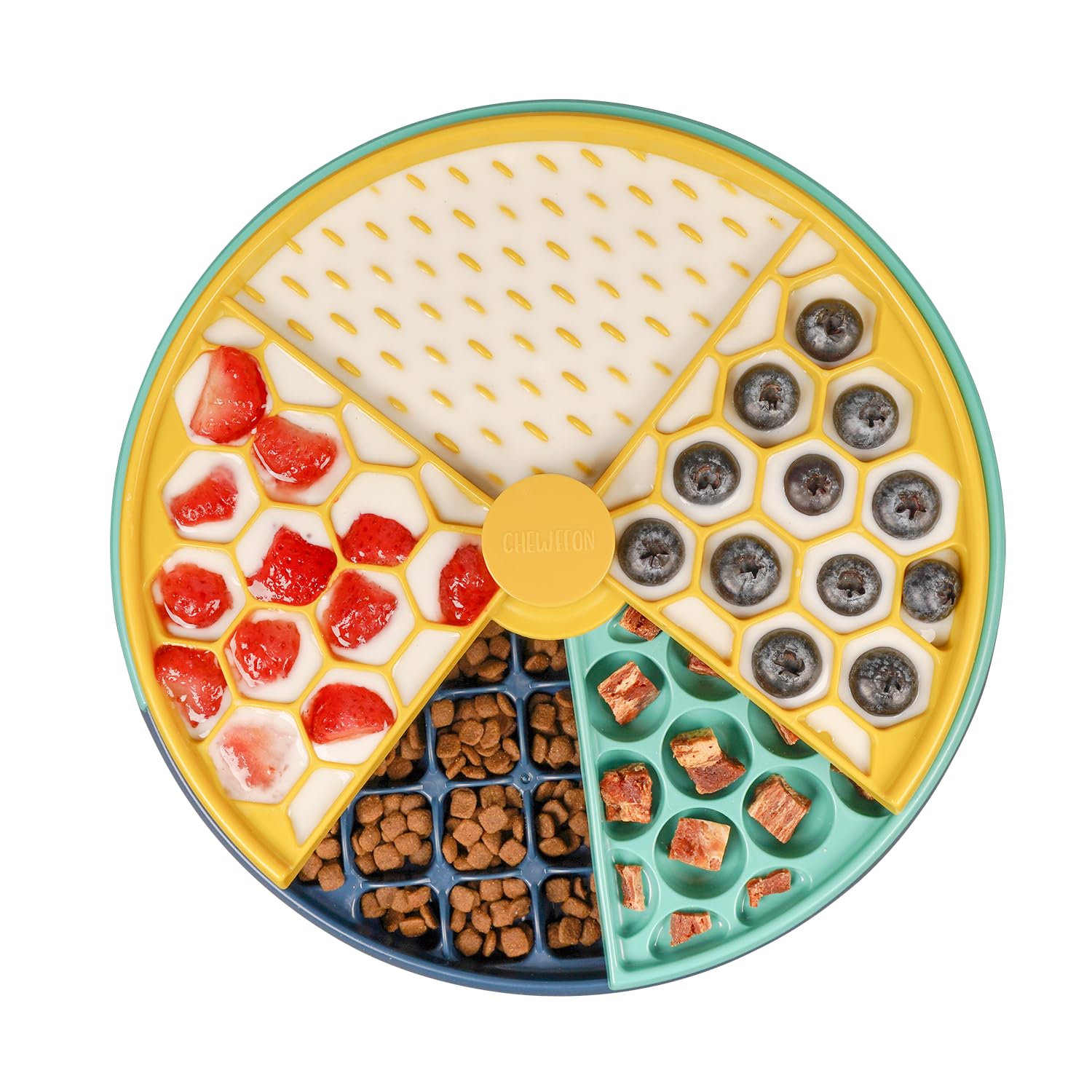 

CHEWFFON Интерактивная вращающаяся головоломка для собак, Медленная миска для корма для собак, Обучение IQ, Укрепление умственных способностей, для средних и крупных собак и кормушка, игрушка и