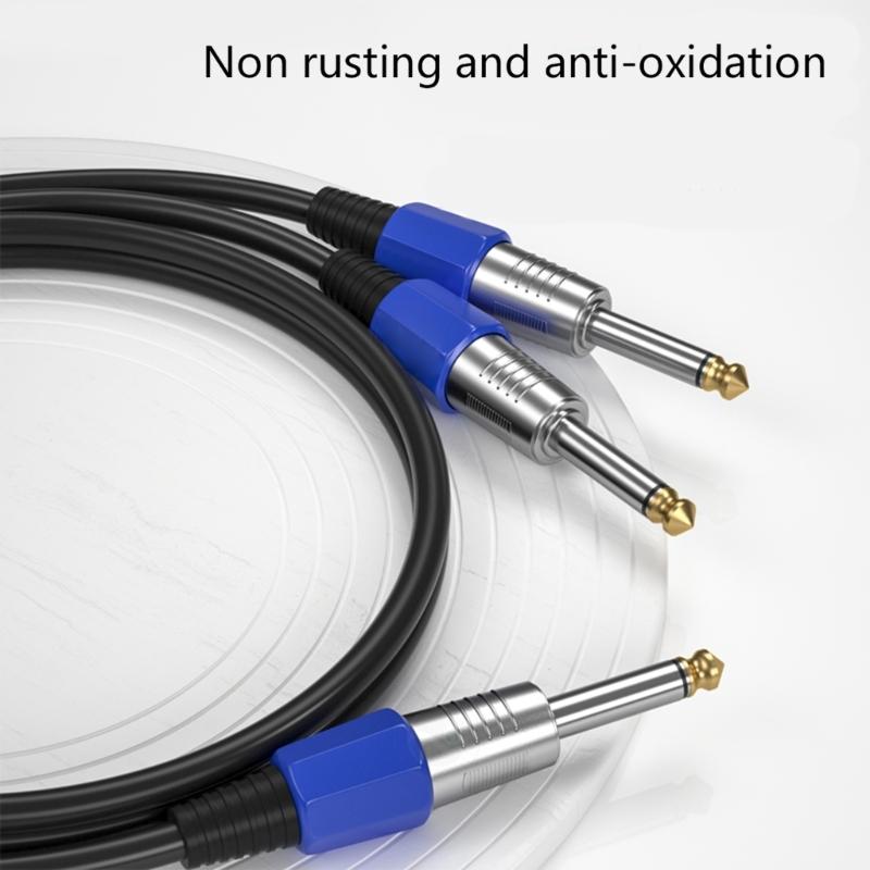 6.35mm 1/4inch Splitter Adapter Cable Male to Double Male Single Channel/Double Channel Stereo Y Type Aux Cord Wire