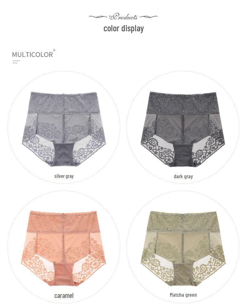 Damen High-Waist Spitzen-Slips: Bauchkontrolle, Hüftlift, Atmungsaktives Mesh, Nahtlos, Hochwertige Unterwäsche