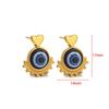 1Pair 18K Gold Plated Stainless Steel Evil Eye Stud Earrings for Women, Heart Top with Blue Eye Design, Delicate Niche Jewelry, Perfect for Daily