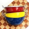 Colored Design Stainless Steel Kitchen Cooking Bowls Dual Handle Food Grade Anti-scald Bowl for Home Restaurant Use 1PC