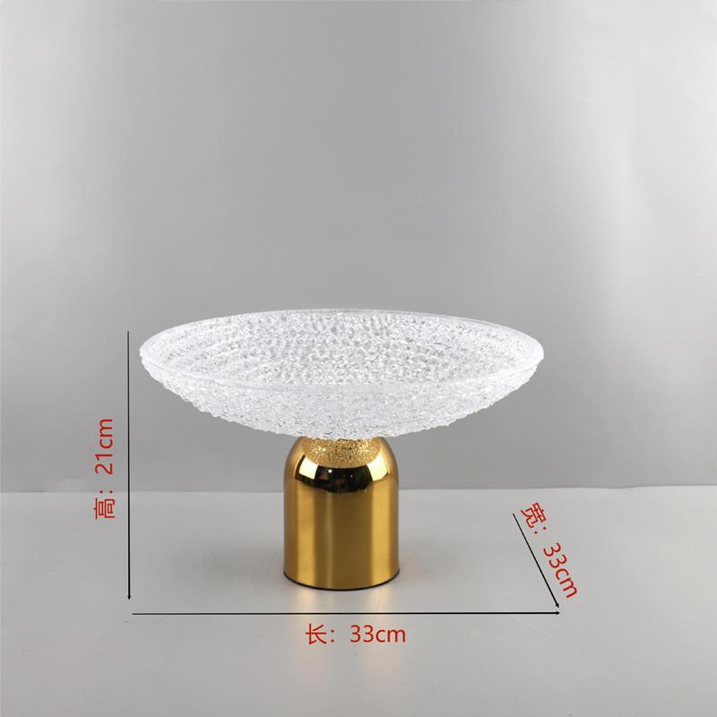 Metal Base Circular Resin Fruit Tray, Candy, Jewelry Storage Tray, Living Room Desktop Storage Tray, Home Decoration