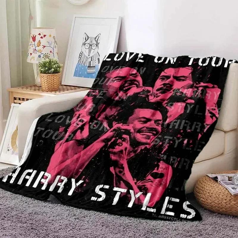 Harrystyles Flanell Mjuk Filt Varm Retro Filtar för Sängar Sovrum Vardagsrum Sofffilt Resa Picknickfilt