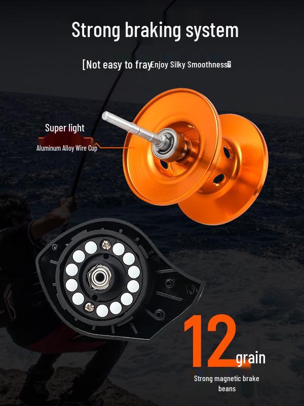 All-Metal Anti-Tangle Baitcasting Reel for Long-Distance Micro Lure Fishing - Black Bass Special