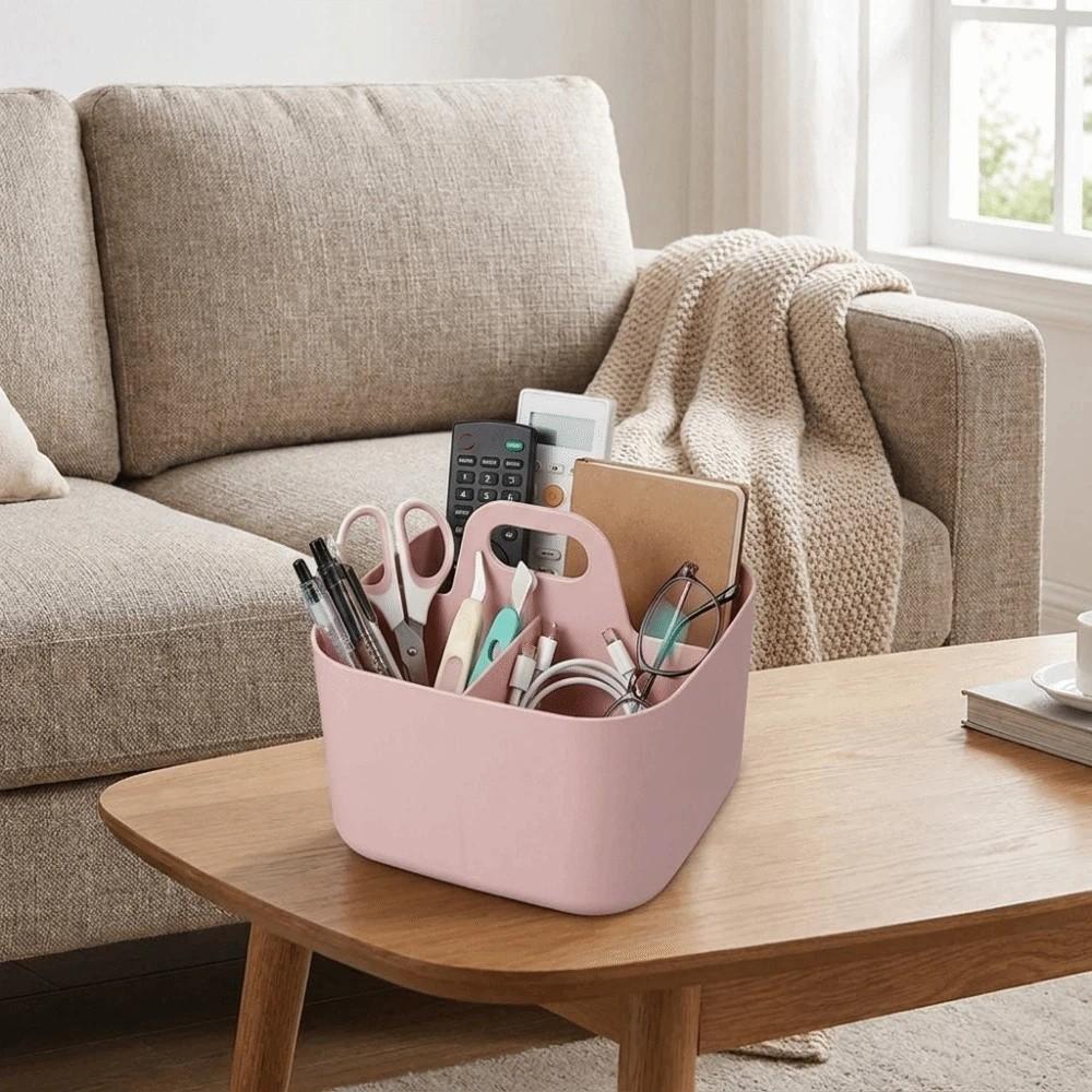 with Handle Cosmetic Organiser Multi-compartment Desk Storage Basket Split Pen Organiser Dormitory